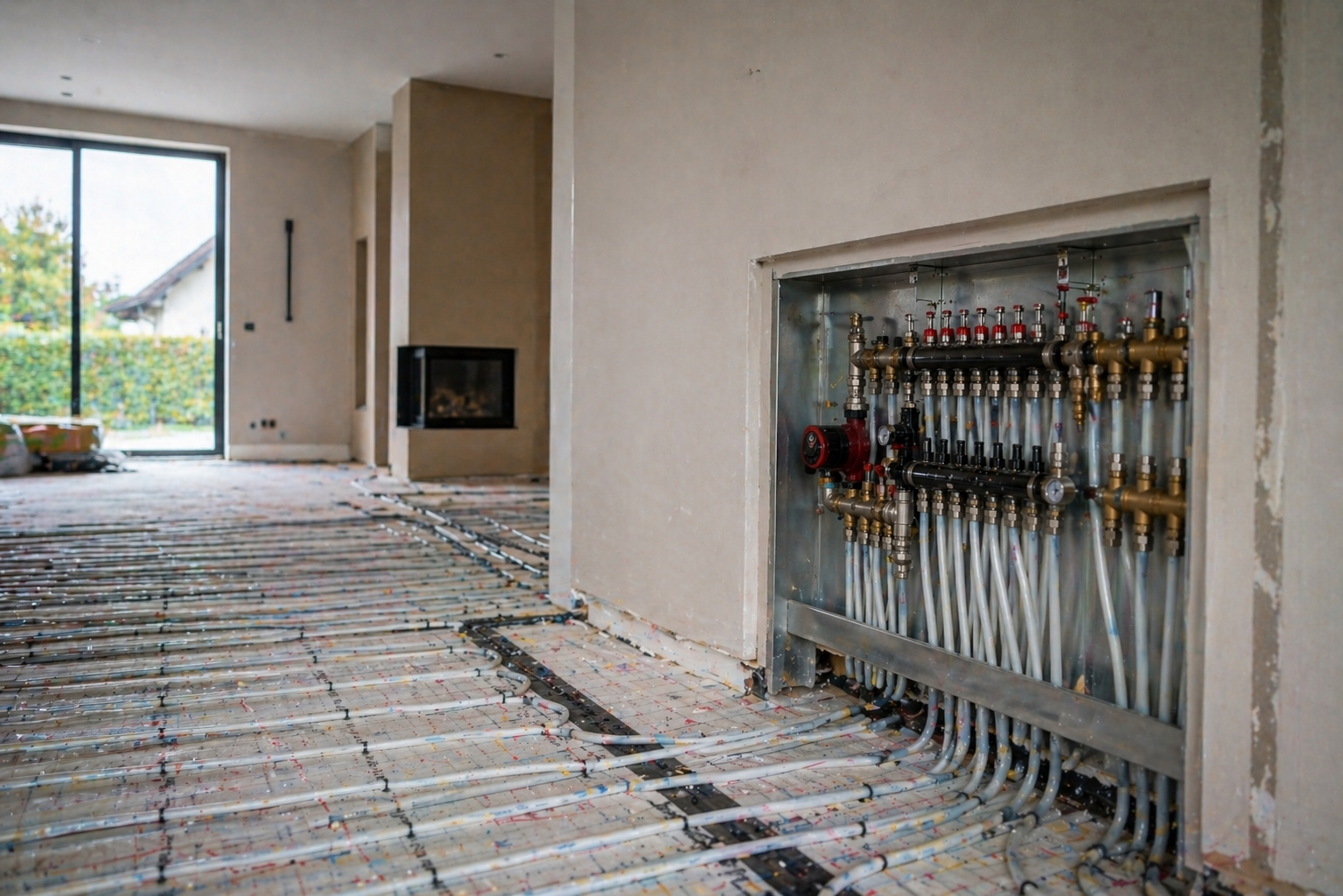 Moderner Heizungsraum mit Brennwertkesseln und Pufferspeicher, installiert von HLR